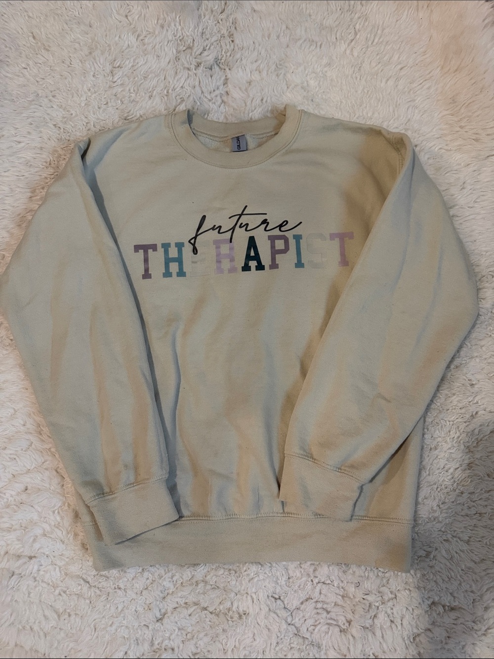 Excellent Preloved Womens "Future Therapist" Graphic Crewneck Sweatshirt S